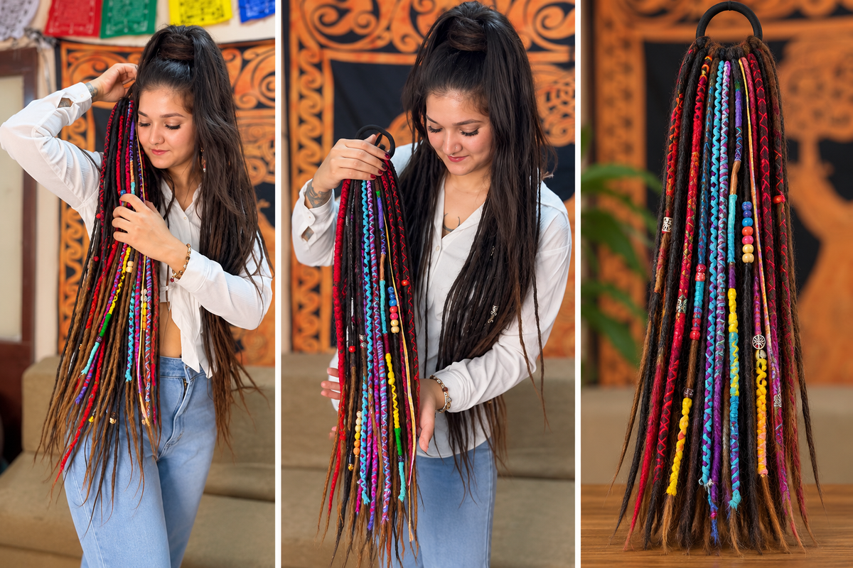 40 ombre dreadlocks band set - with decoration