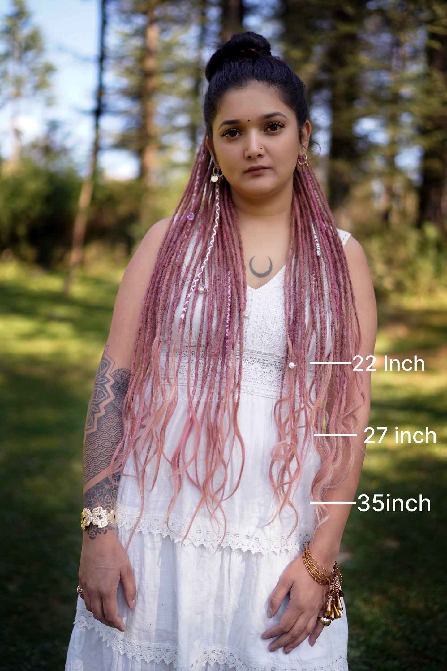 Boho Micro 50 Dreadlocks Open Hair on Tail
