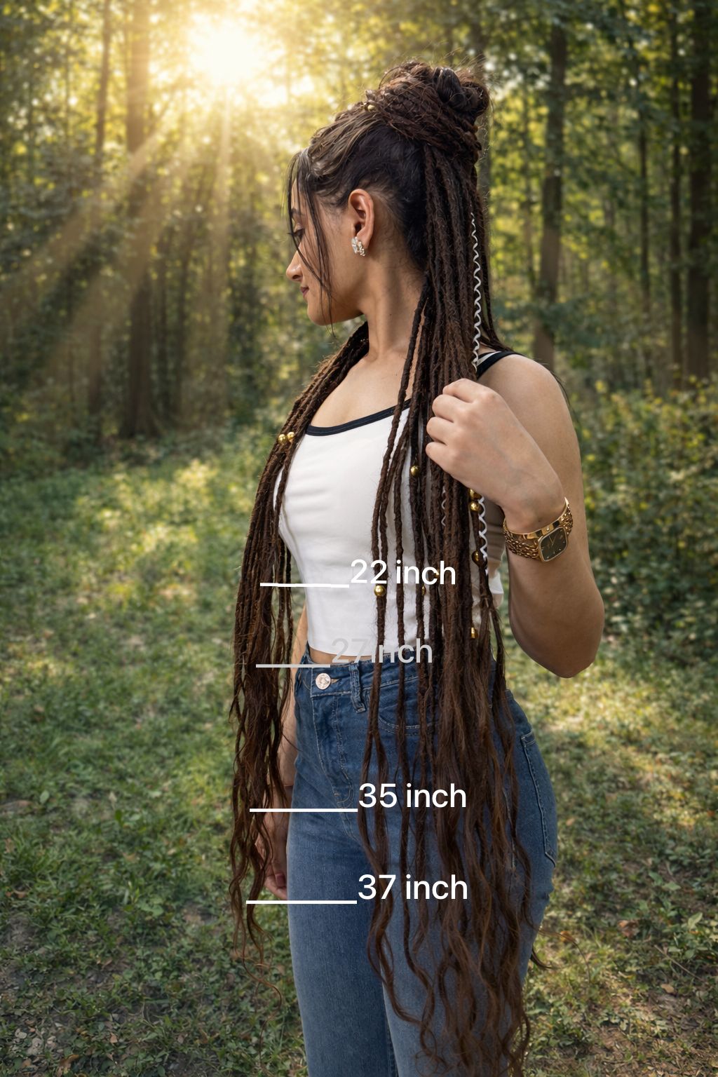 46 Medium Thickness Luxury Tail Dreadlocks