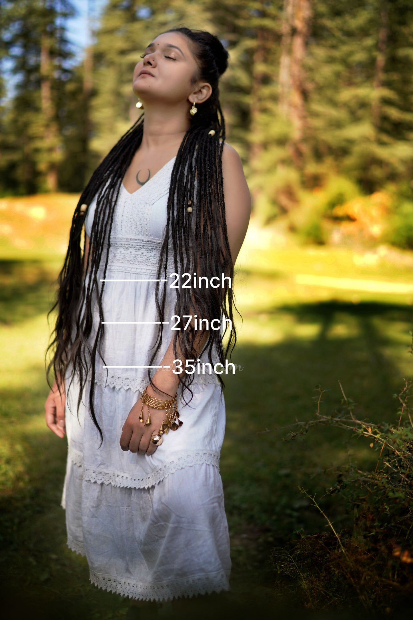 Boho Micro 50 Dreadlocks Open Hair on Tail