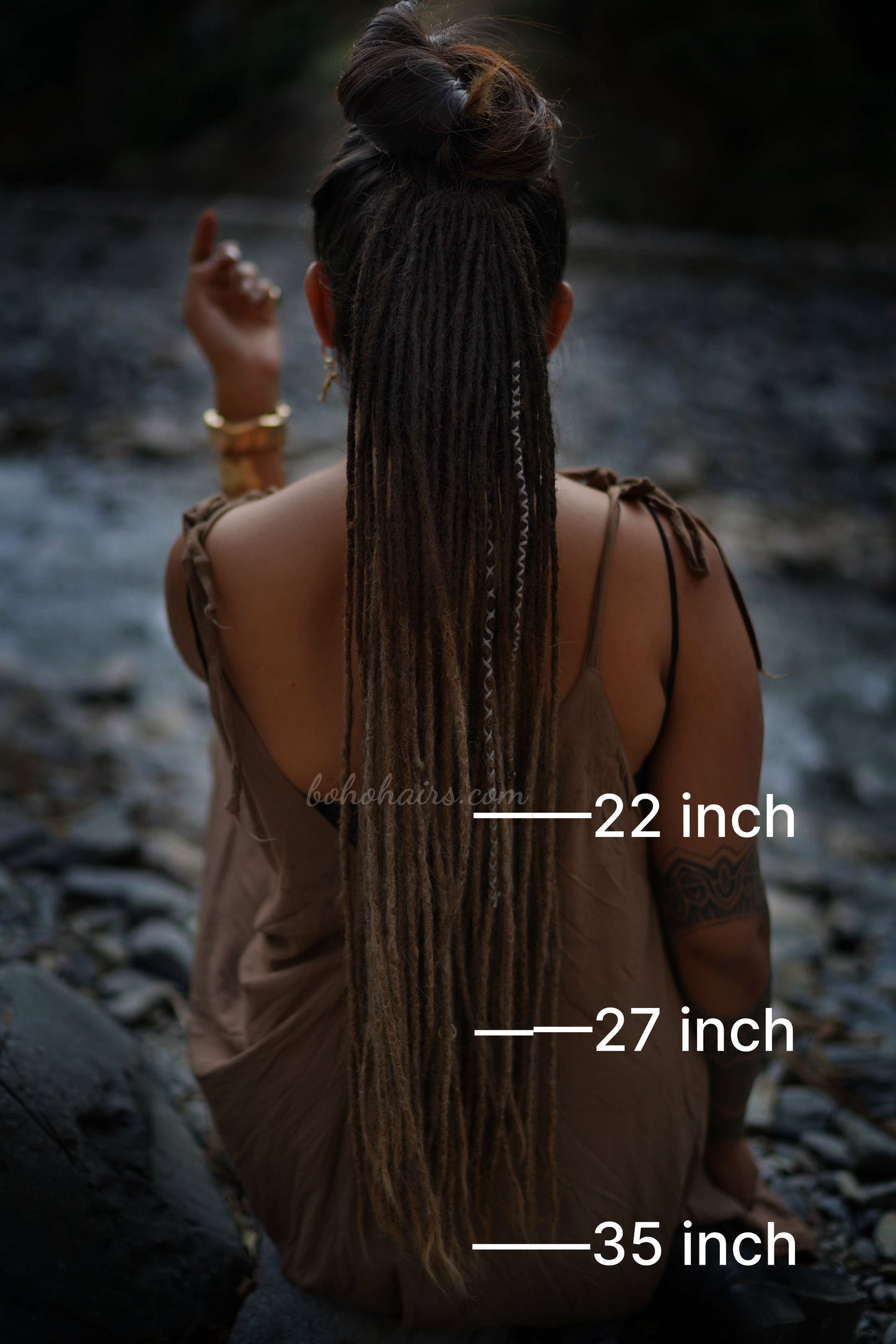 Human Hair Dreadlock Extensions – 50 Handmade Micro Removable Temporary Dreadlocks (No Hair Locking, Reusable)