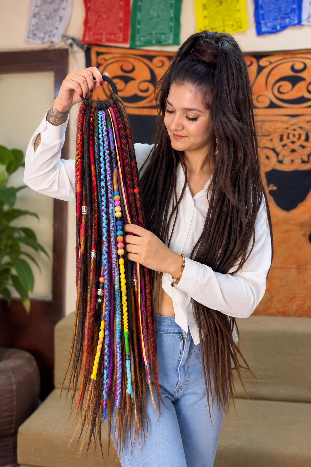 40 ombre dreadlocks band set - with decoration