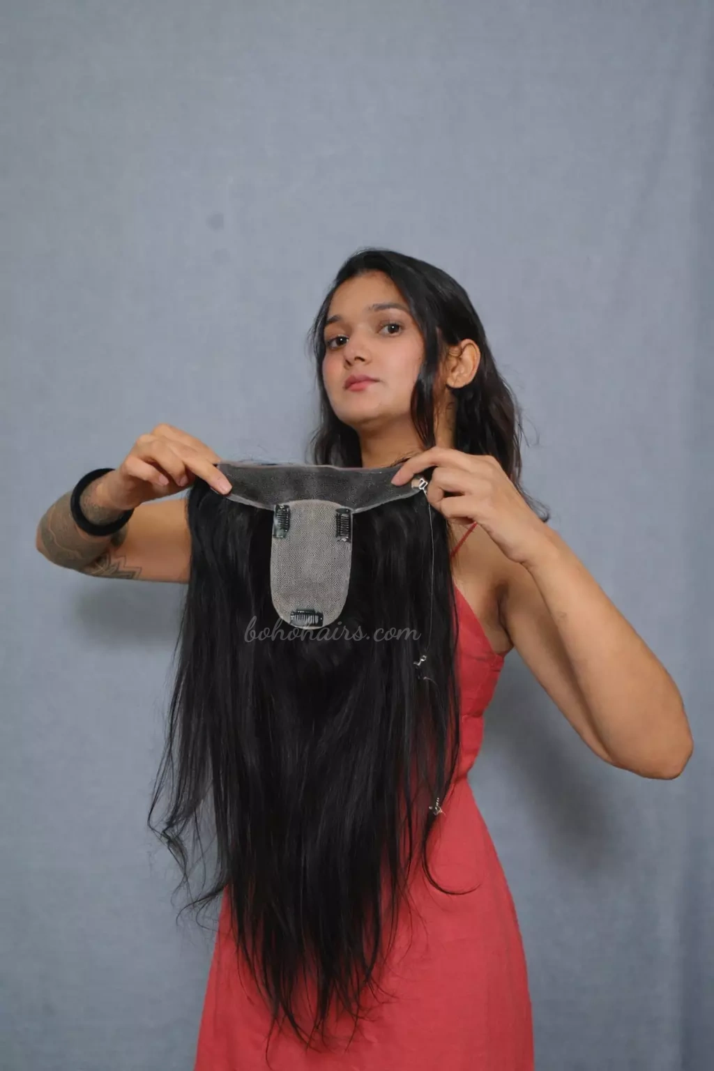 Lace Front Clip-In Hair Topper for Receding Hairline | 100% Human Hair