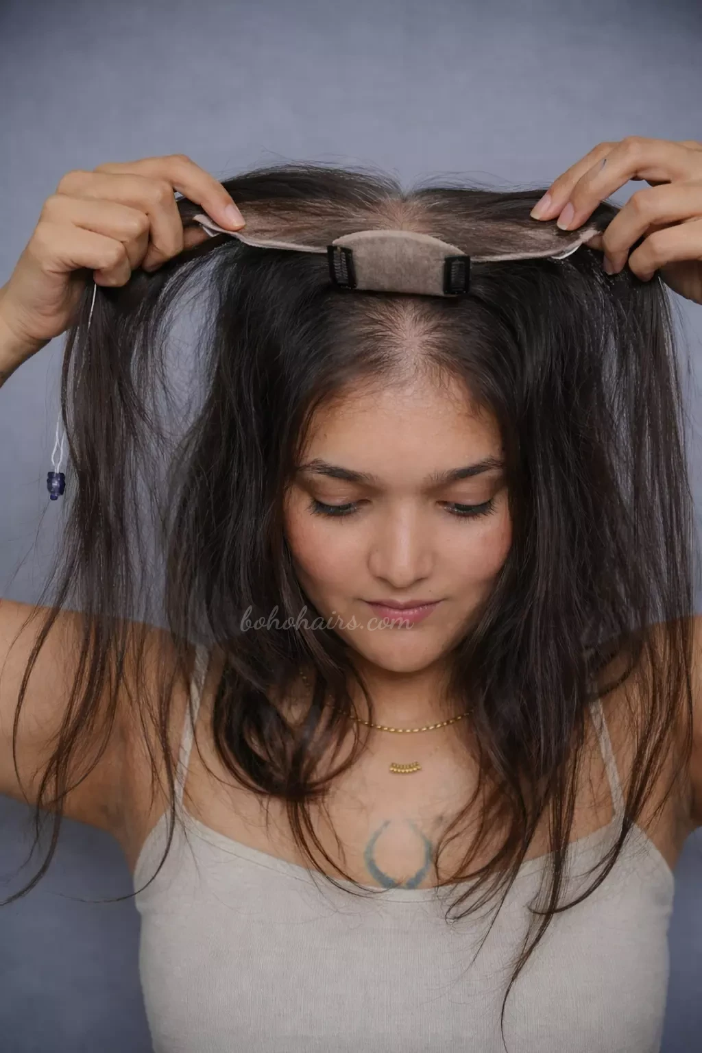 Lace Front Clip-In Hair Topper for Receding Hairline | 100% Human Hair