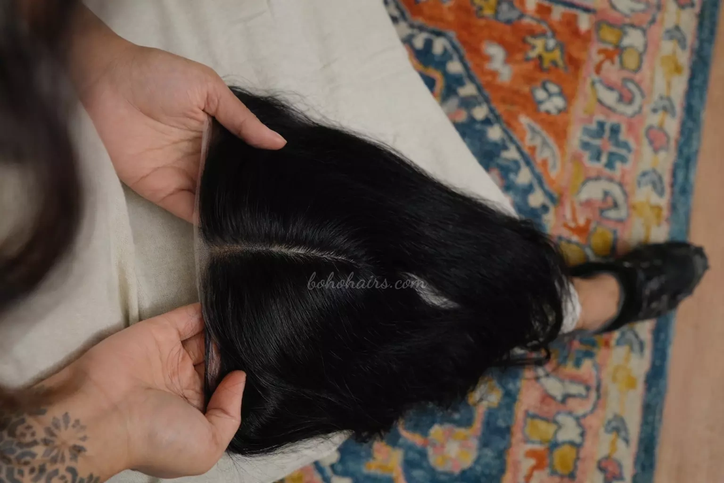 Lace Front Clip-In Hair Topper for Receding Hairline | 100% Human Hair