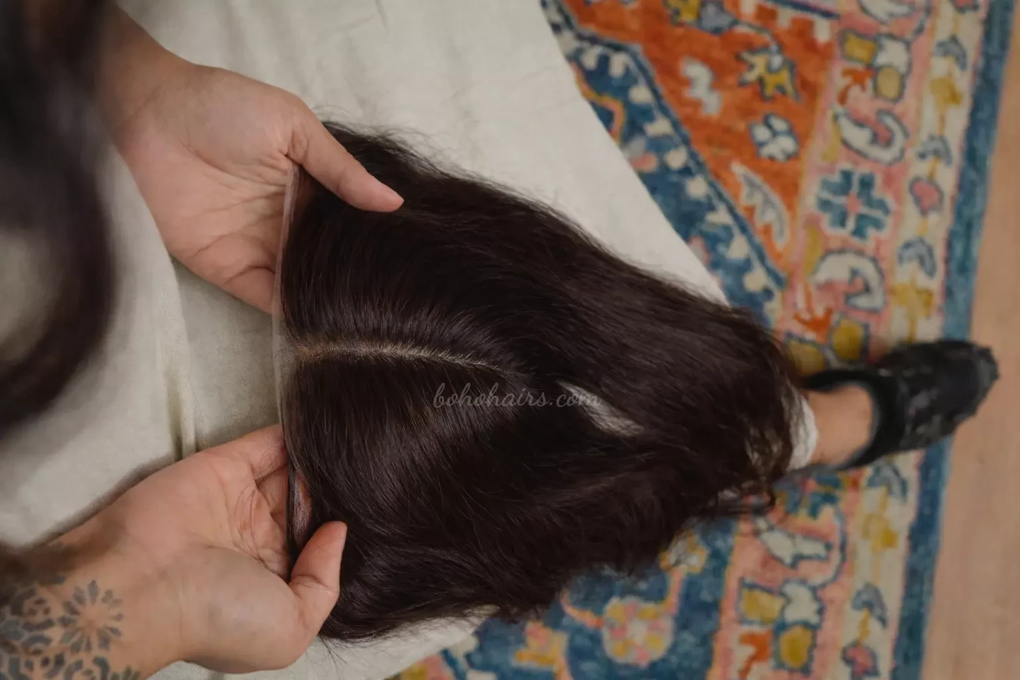 Lace Front Clip-In Hair Topper for Receding Hairline | 100% Human Hair