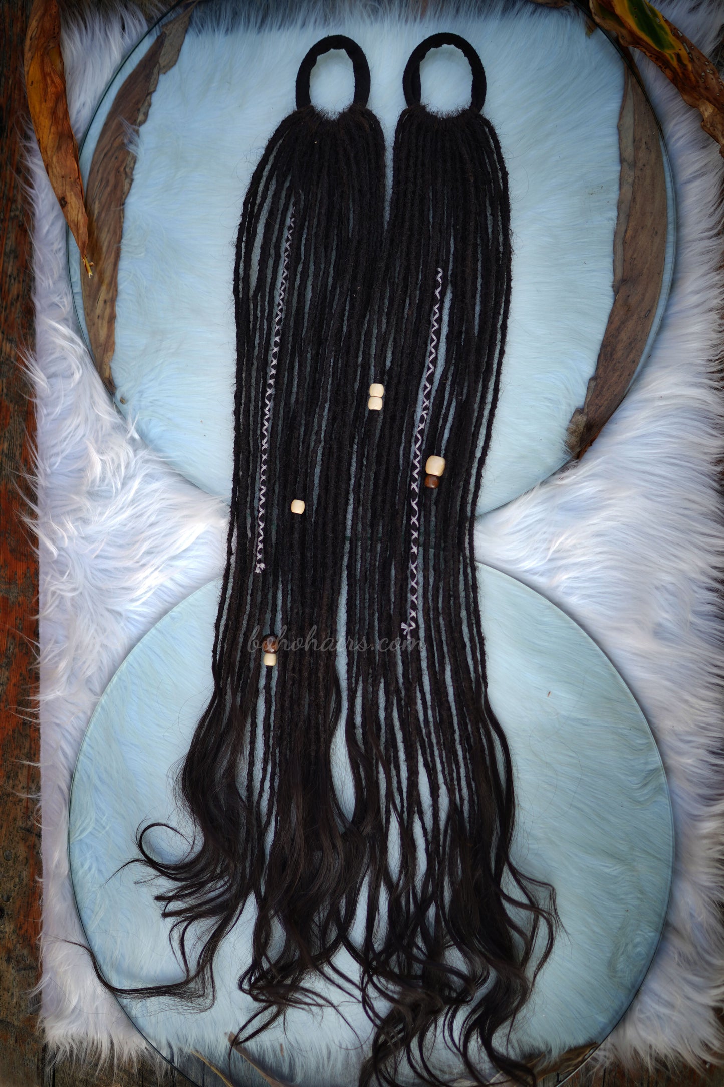 Boho Micro 50 Dreadlocks Open Hair on Tail