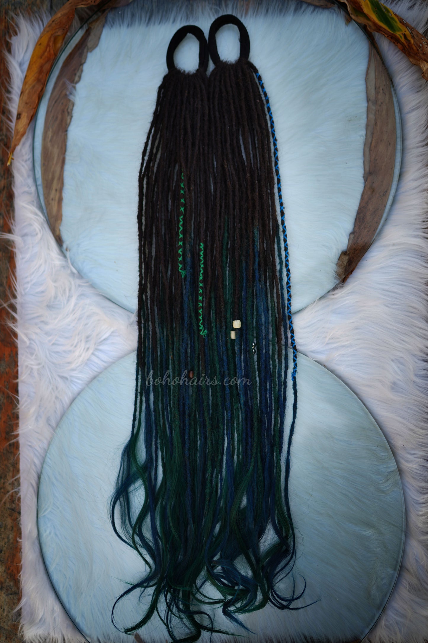 Boho Micro 50 Dreadlocks Open Hair on Tail