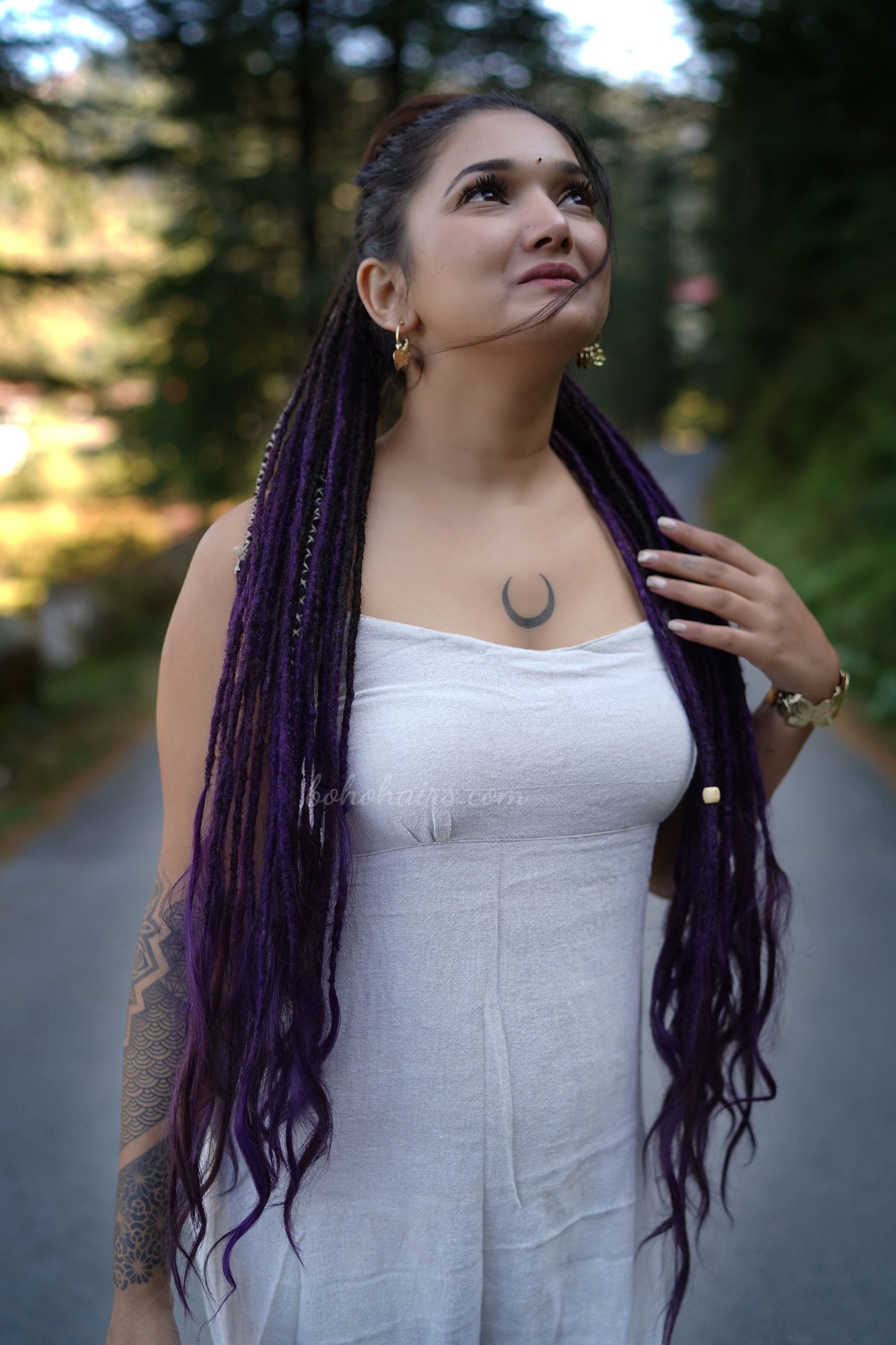 Boho Micro 50 Dreadlocks Open Hair on Tail