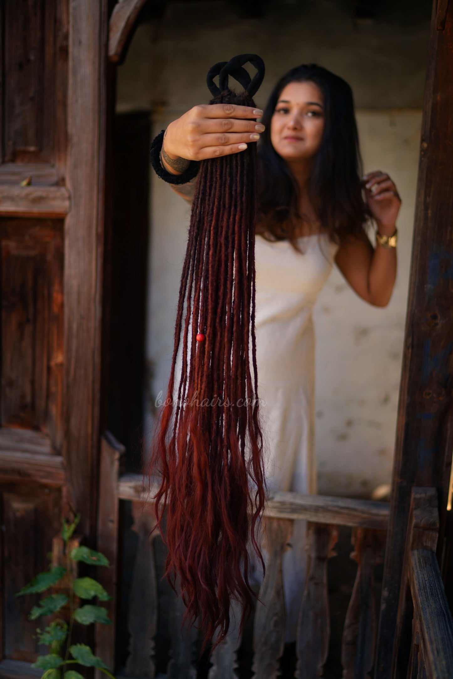 Boho Micro 50 Dreadlocks Open Hair on Tail