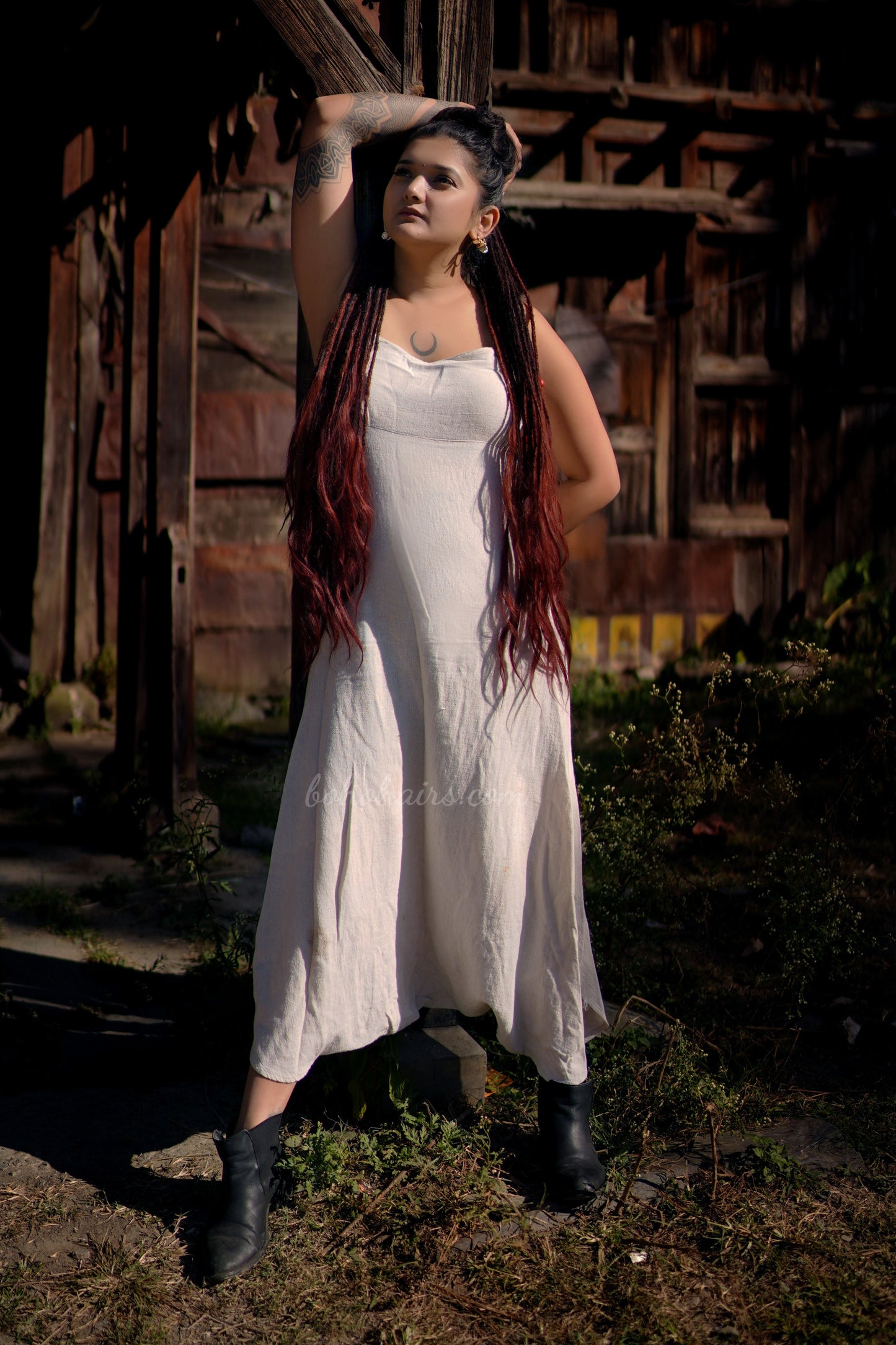 Boho Micro 50 Dreadlocks Open Hair on Tail