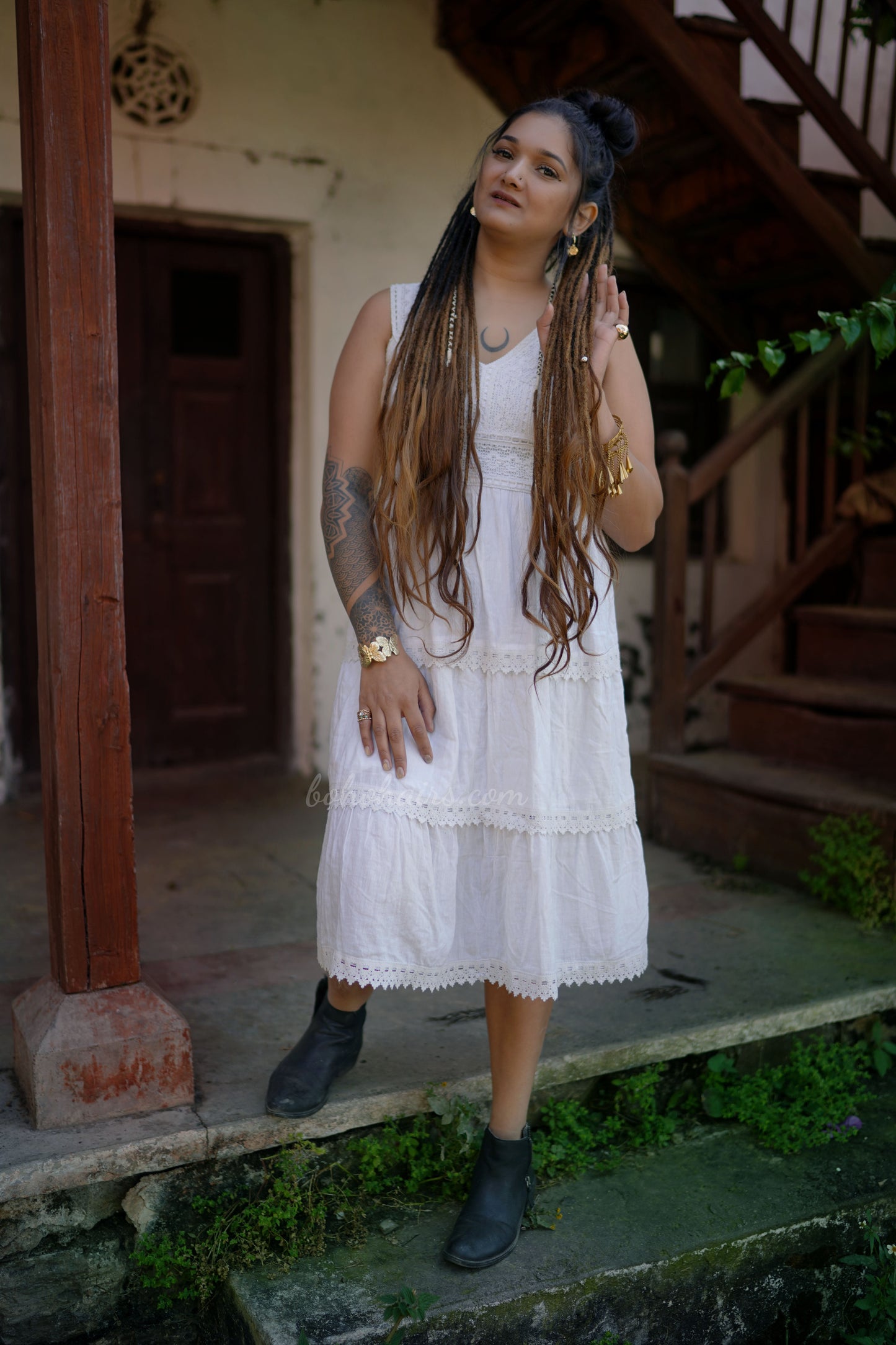 Boho Micro 50 Dreadlocks Open Hair on Tail