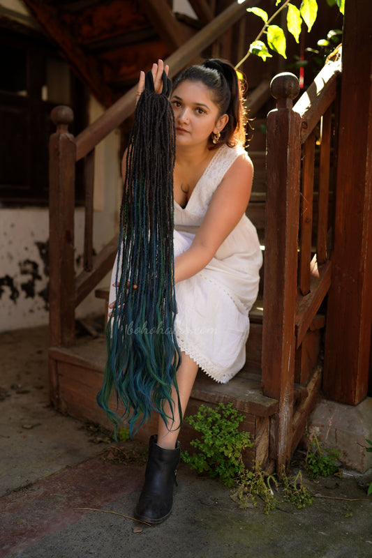 Boho Micro 50 Dreadlocks Open Hair on Tail