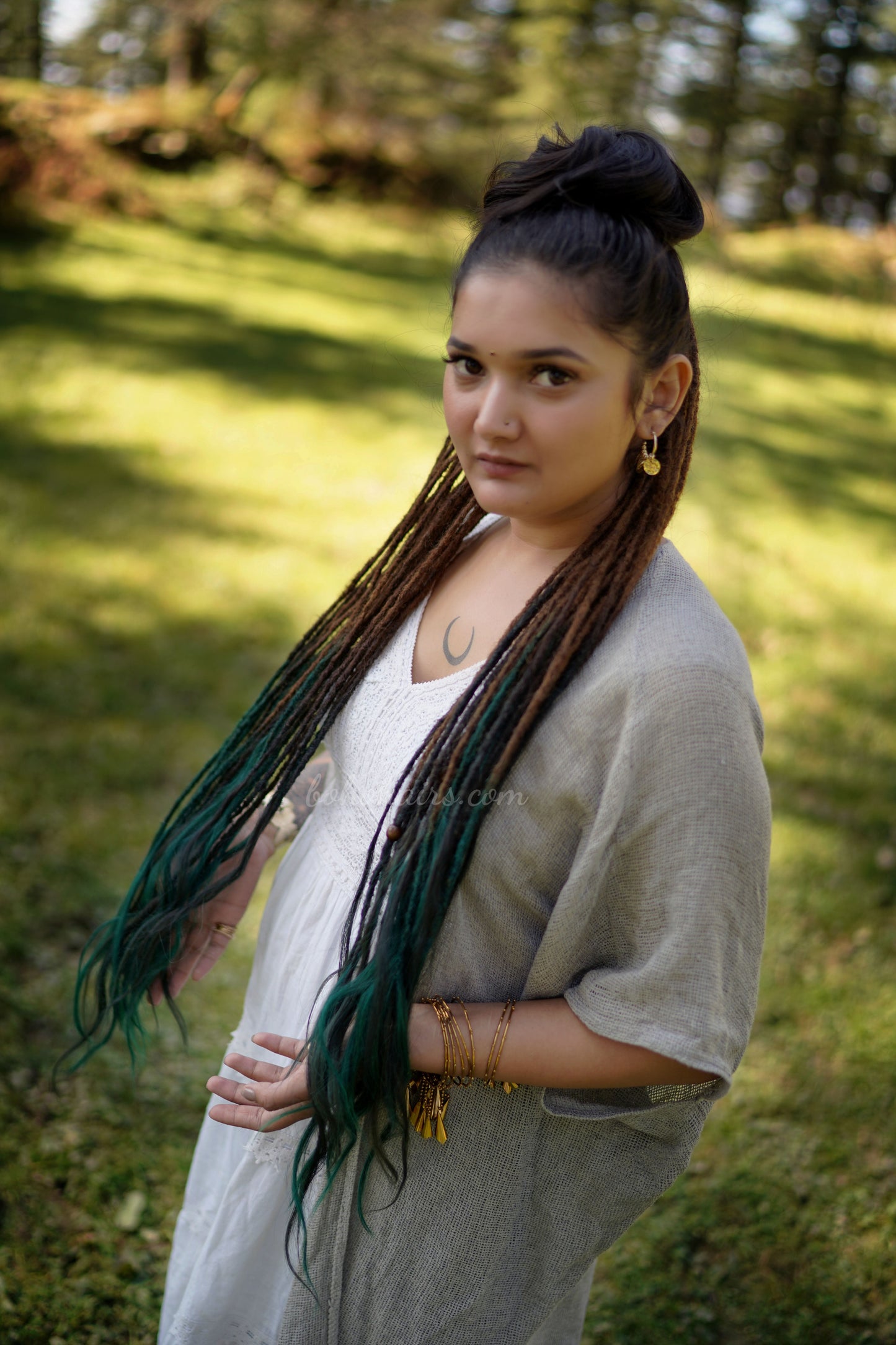 Boho Micro 50 Dreadlocks Open Hair on Tail