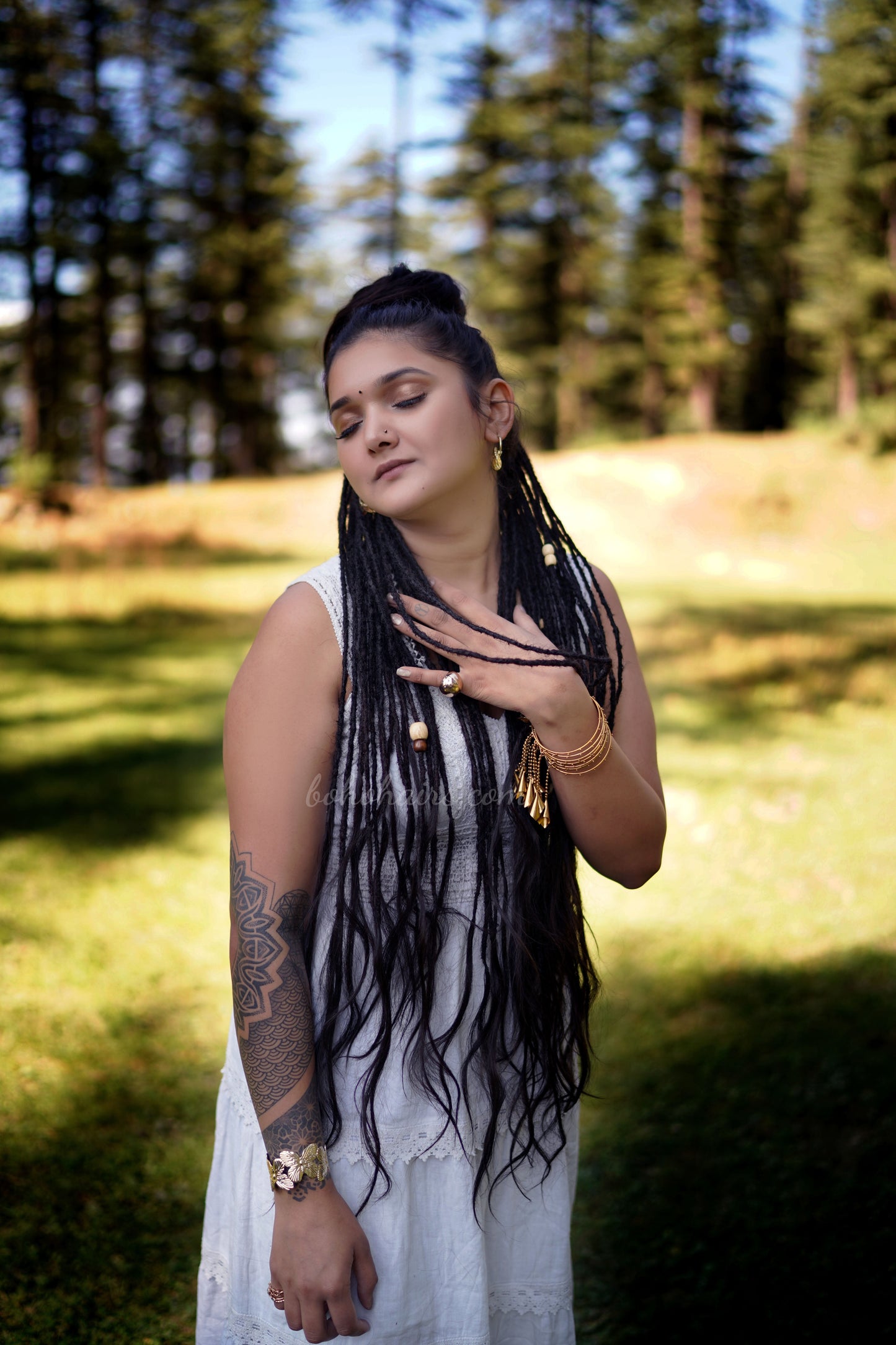 Boho Micro 50 Dreadlocks Open Hair on Tail