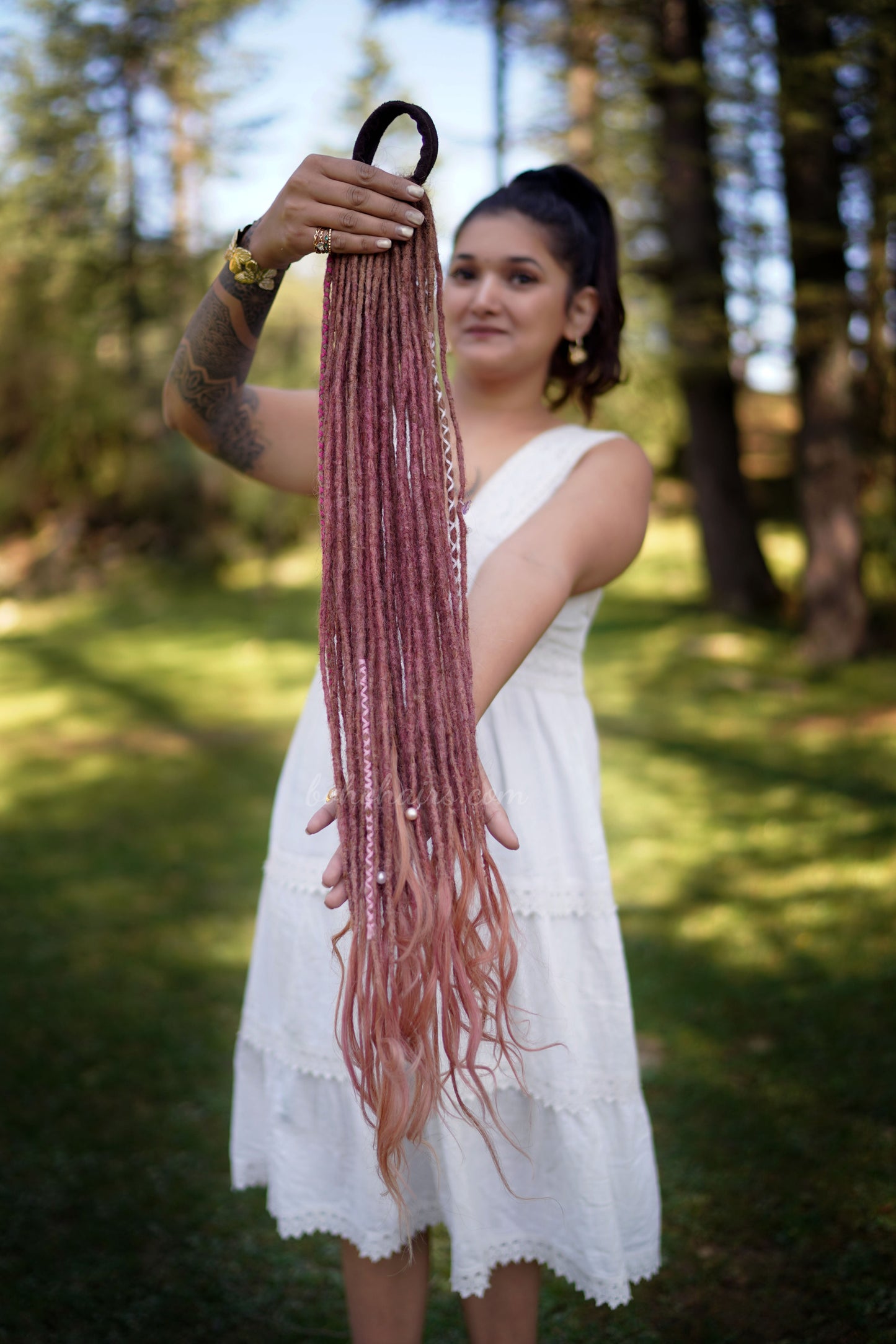 Boho Micro 50 Dreadlocks Open Hair on Tail