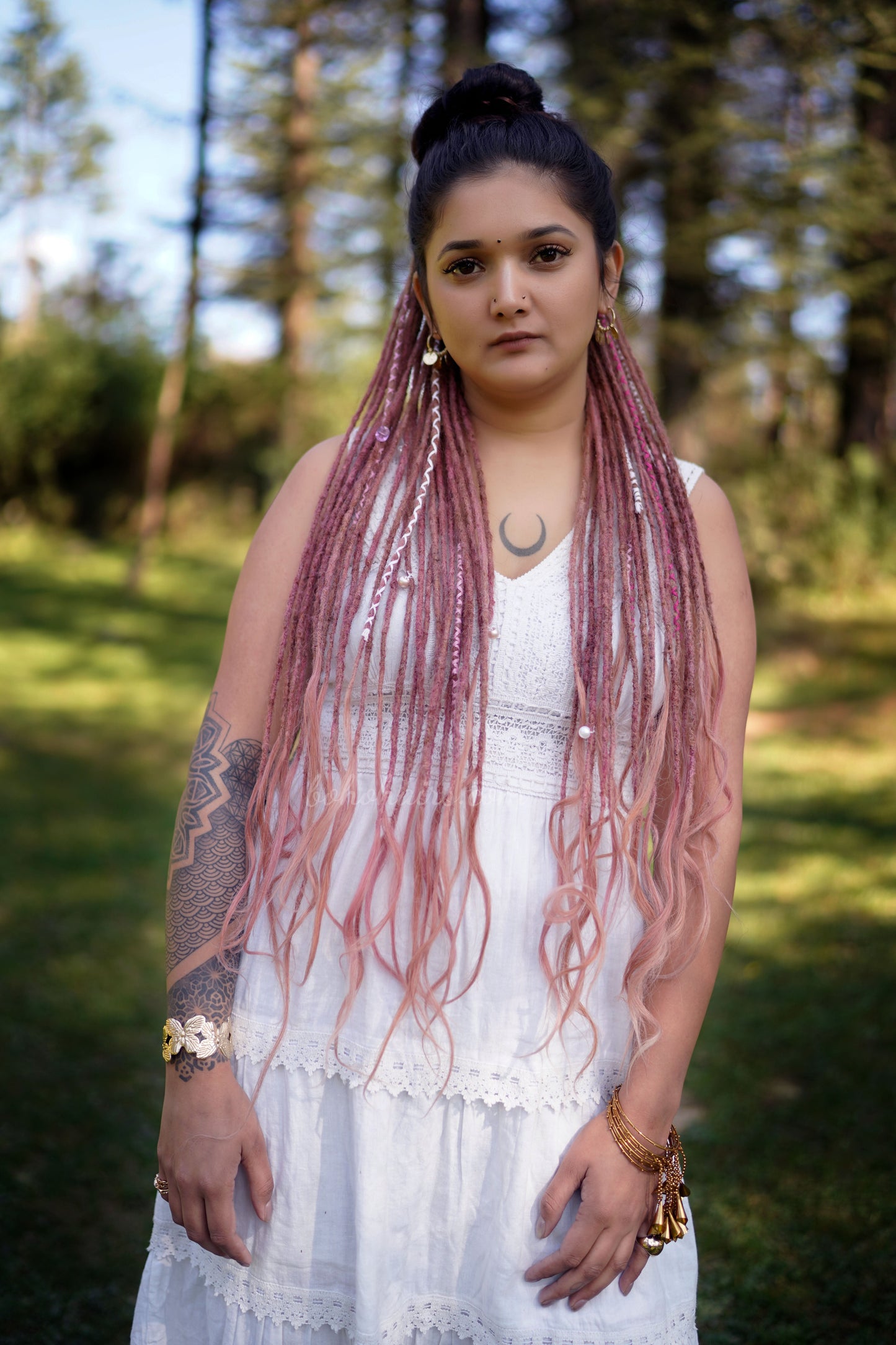 Boho Micro 50 Dreadlocks Open Hair on Tail