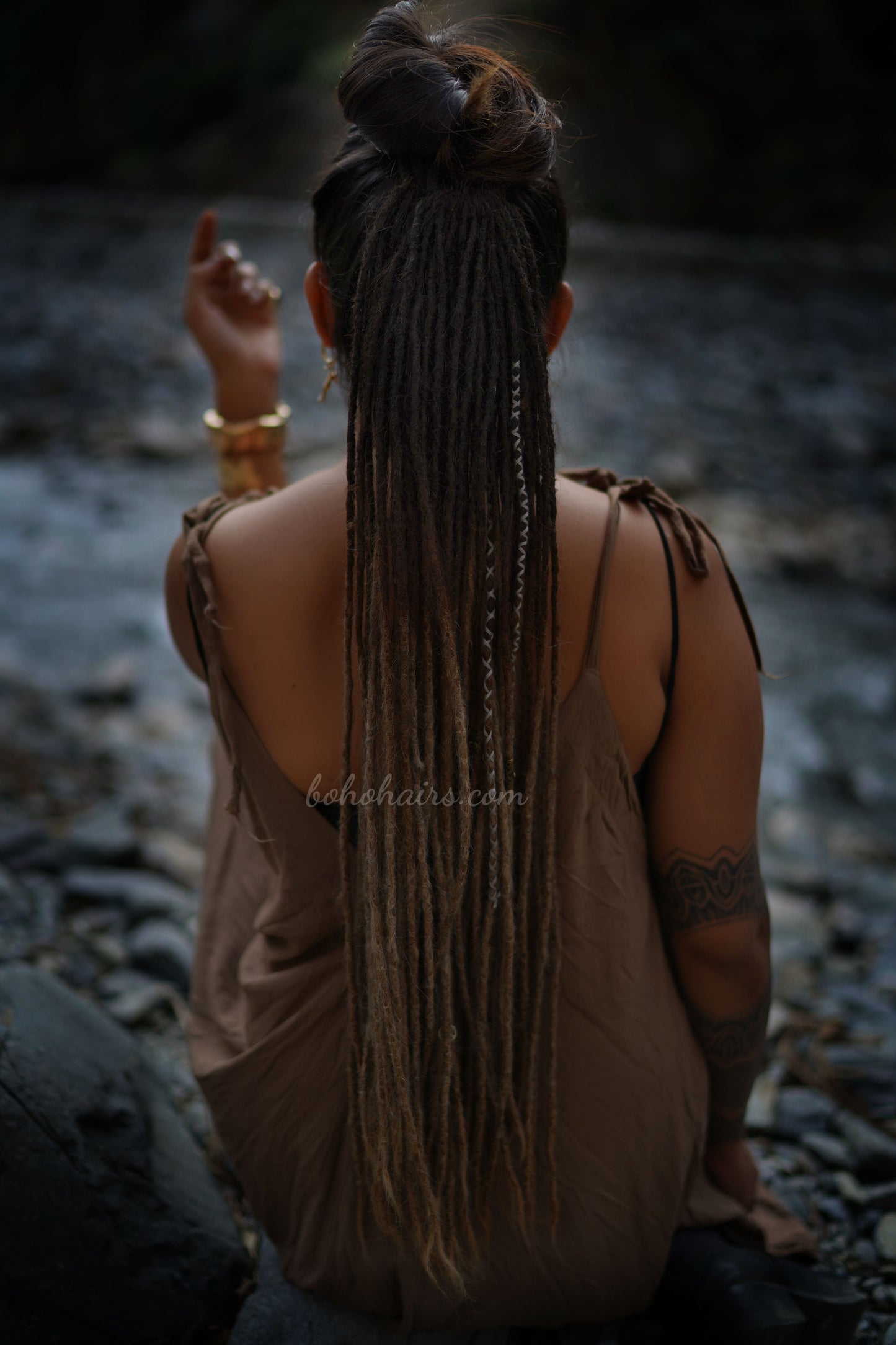 Human Hair Dreadlock Extensions – 50 Handmade Micro Removable Temporary Dreadlocks (No Hair Locking, Reusable)