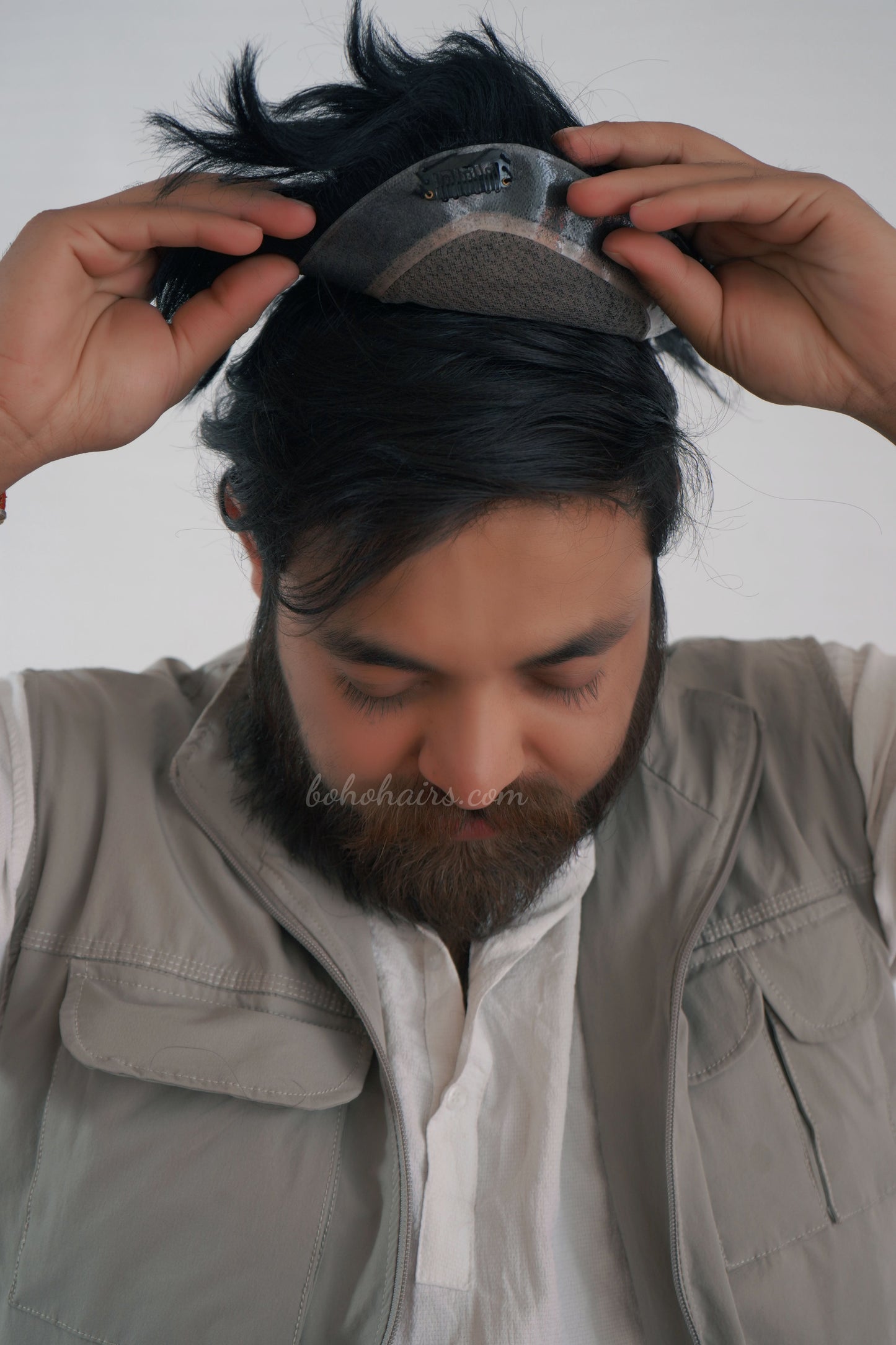 Men Hair Toper Pre Cut Lace