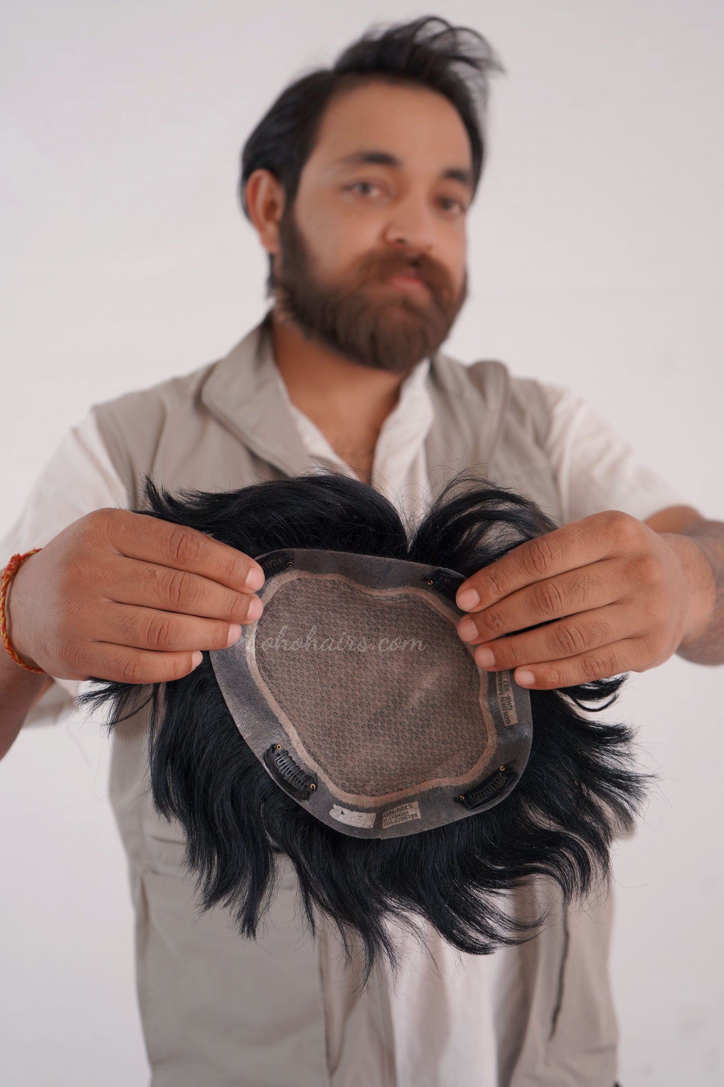 Men Hair Toper Pre Cut Lace