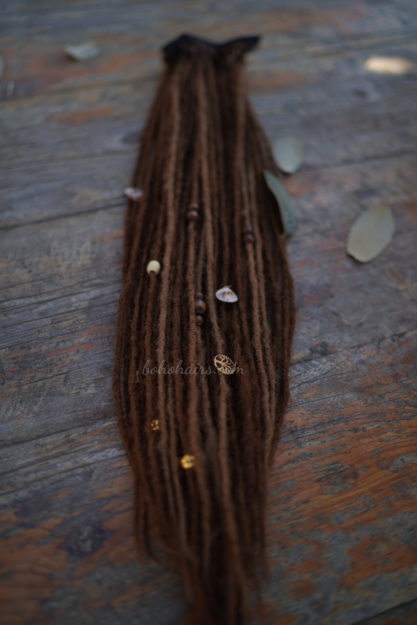 50 Micro Dreadlocks Locked Tail Clip-On Set