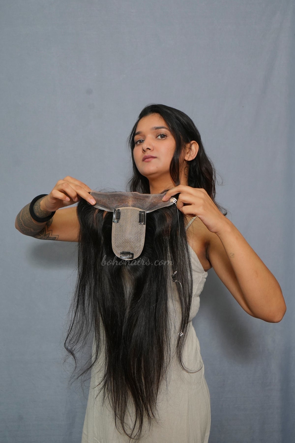 Lace Front Clip-In Hair Topper for Receding Hairline | 100% Human Hair