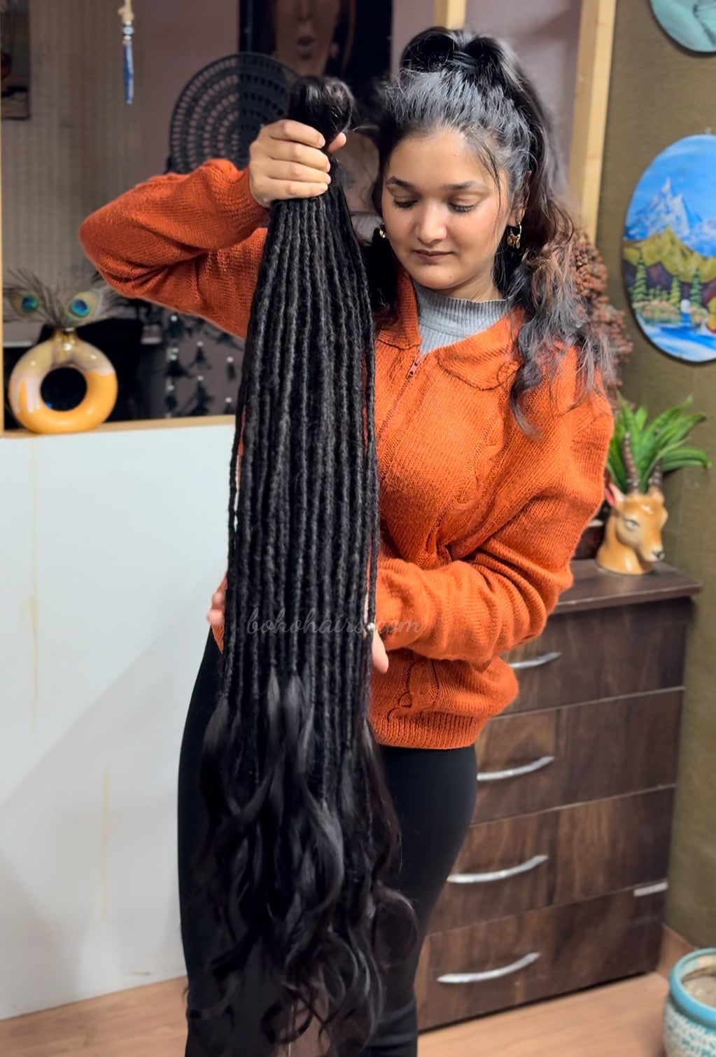 60 Dreadlocks with Open Hair Tail